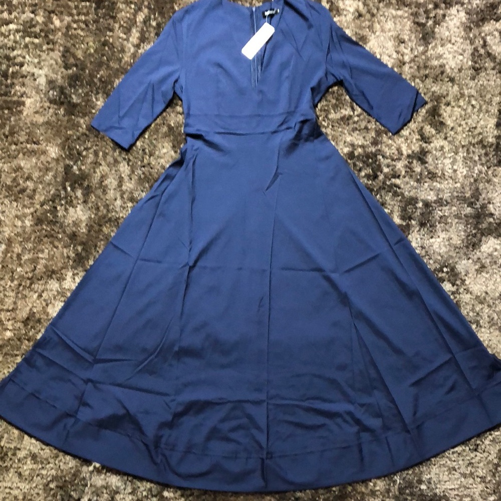 Navy Blue A Line Dress